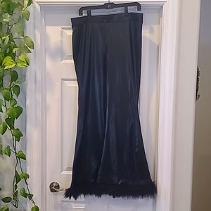 Black Bell Bottoms with Feathers